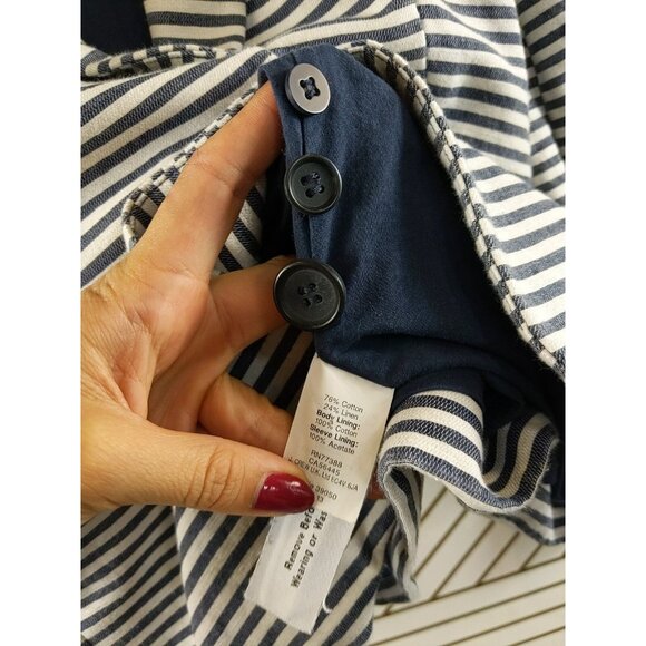 Madewell Women's Tailored Blazer Single Button Closure Striped Blue White Size 8 - Picture 7 of 8